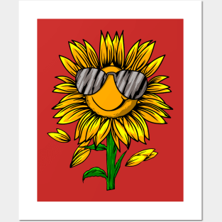 Sunflower Funny Illustration Posters and Art